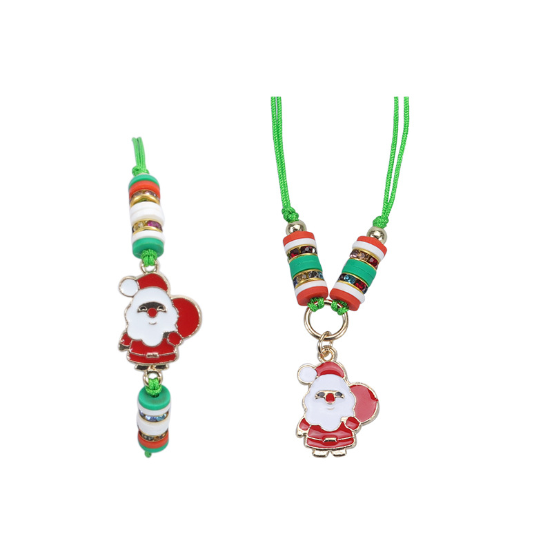 Modern Style Santa Claus Alloy Enamel Women's Bracelets Necklace display picture 11
