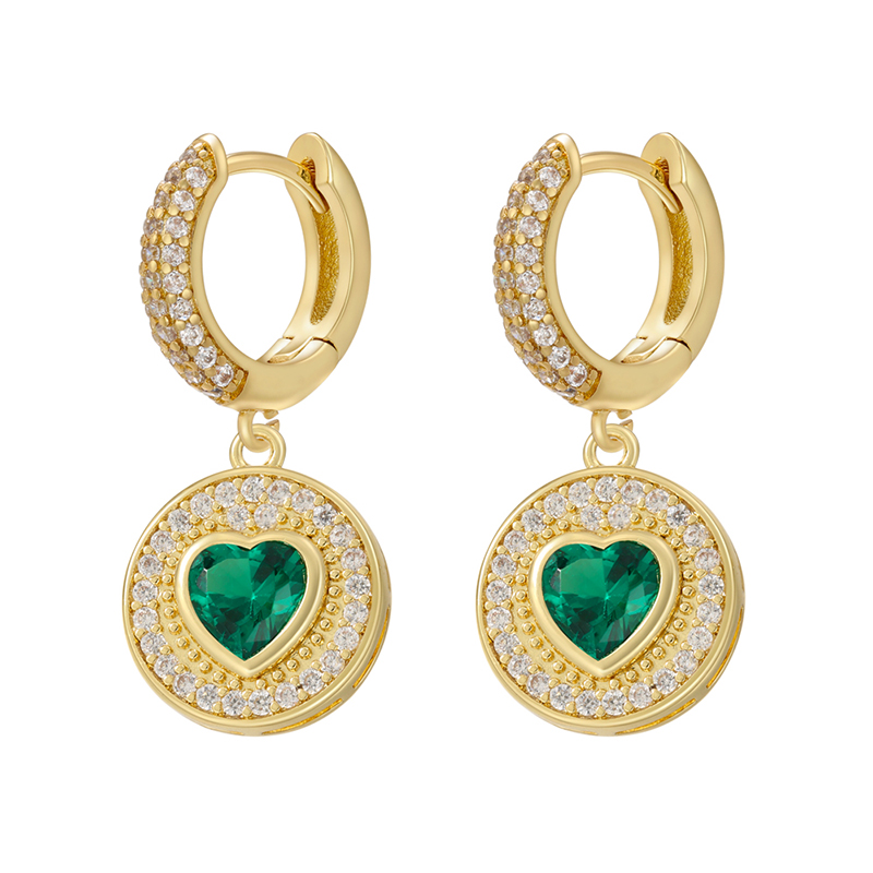 1 Pair Elegant Simple Style Heart Shape Plating Inlay Copper Zircon 18k Gold Plated Drop Earrings display picture 8