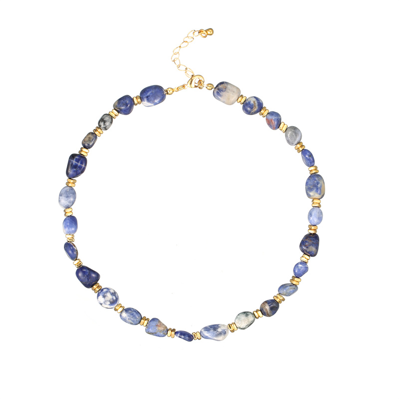Lässig Einfacher Stil Irregulär Achat Kupfer Perlen Überzug Vergoldet Frau Halskette display picture 2