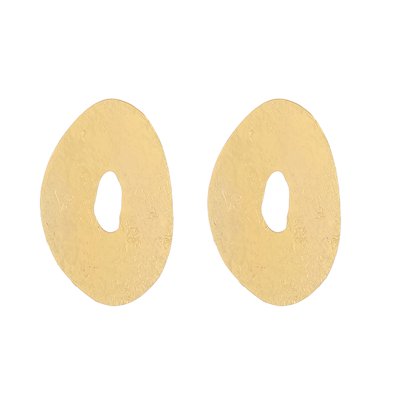 Wholesale Jewelry Elegant Luxurious Round Oval Alloy Gold Plated Plating Ear Studs display picture 7