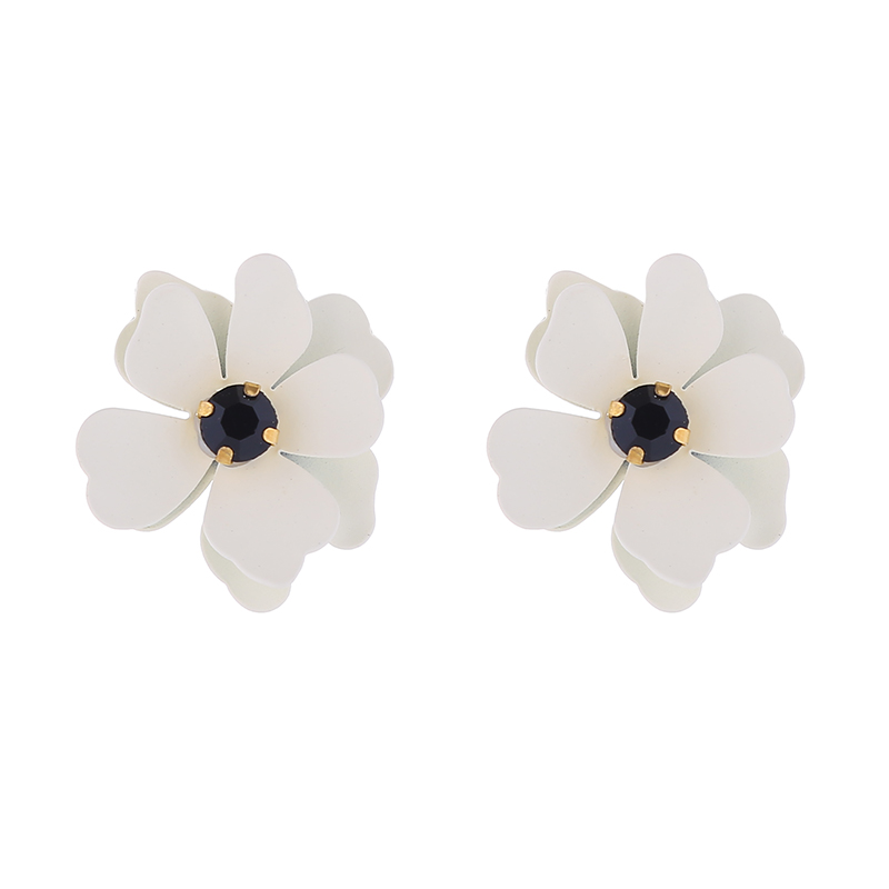 1 Pair Cute Flower Inlay Alloy Rhinestones Ear Studs display picture 7
