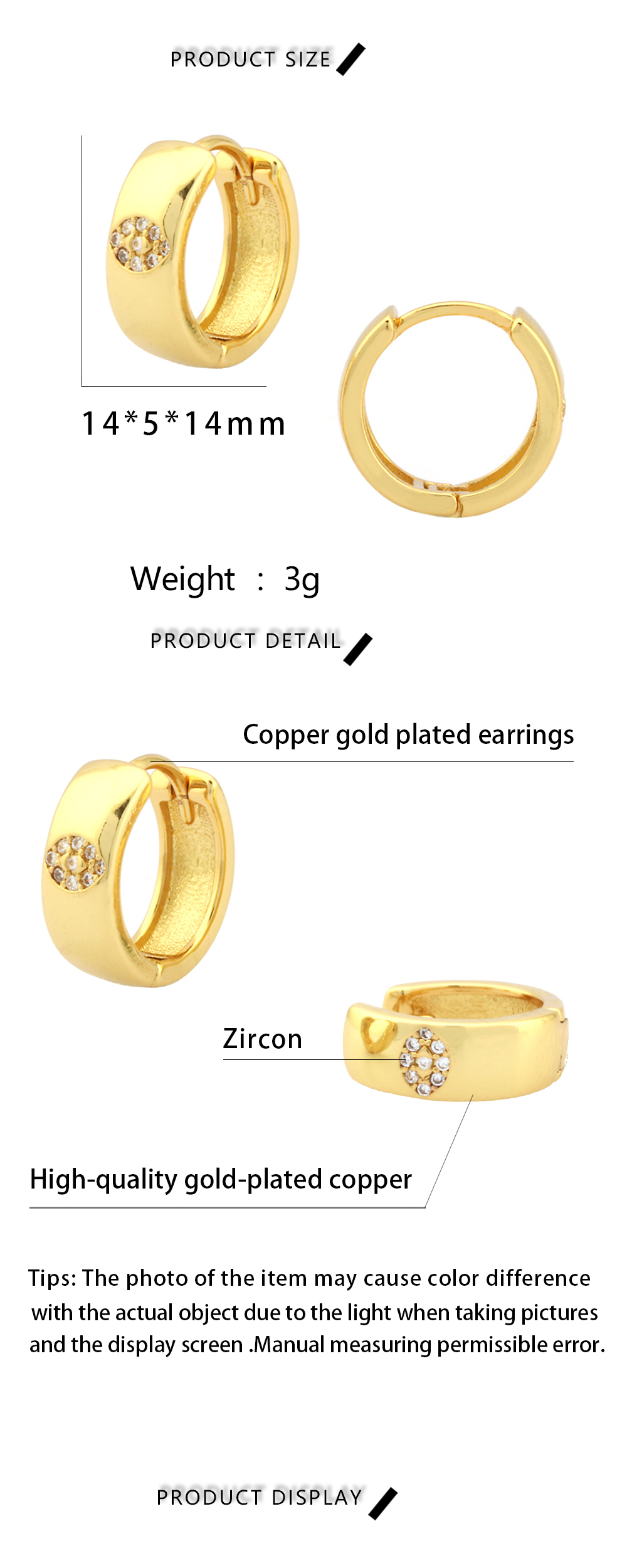 1 Pair Simple Style Cross Devil's Eye Heart Shape Plating Inlay Copper Zircon 18k Gold Plated Hoop Earrings display picture 1