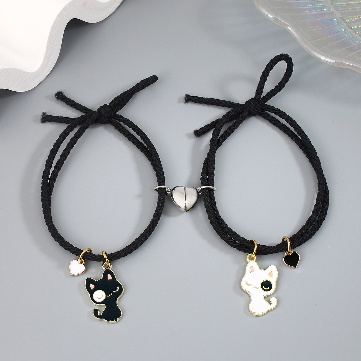Cute Animal Stainless Steel Rubber Band Rope Handmade Couple Wristband display picture 2