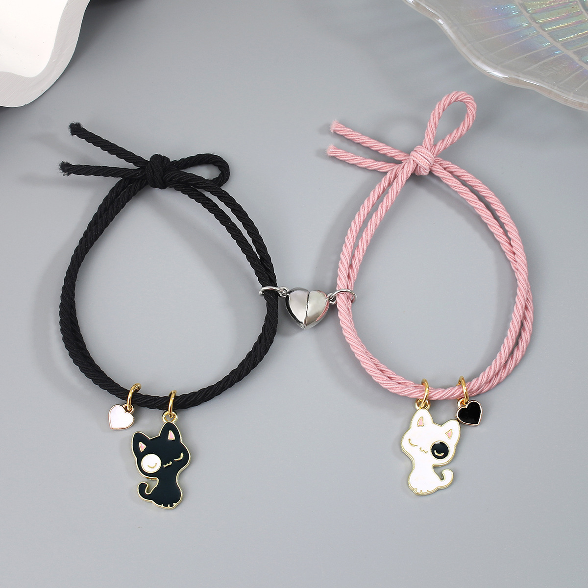 Cute Animal Stainless Steel Rubber Band Rope Handmade Couple Wristband display picture 3