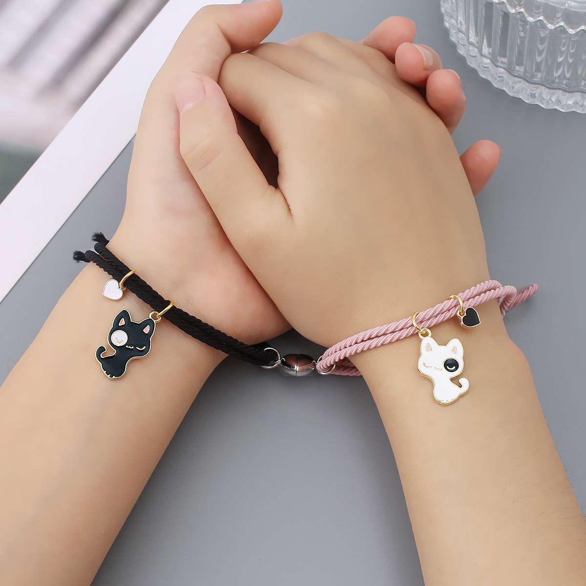 Cute Animal Stainless Steel Rubber Band Rope Handmade Couple Wristband display picture 5