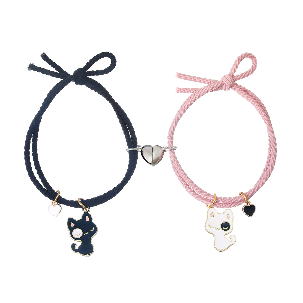 Cute Animal Stainless Steel Rubber Band Rope Handmade Couple Wristband display picture 7
