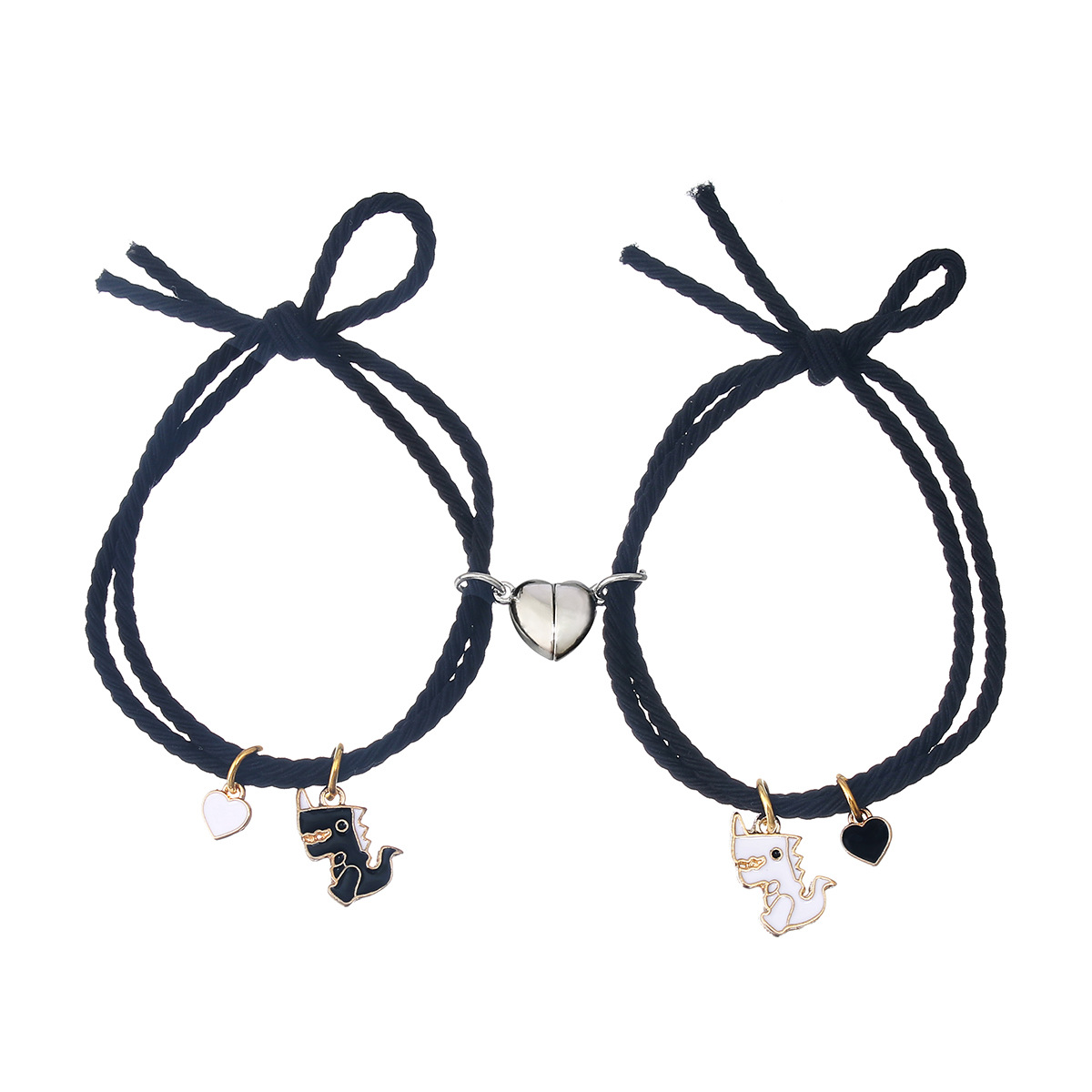 Cartoon Style Animal Stainless Steel Rubber Band Rope Handmade Couple Wristband display picture 9