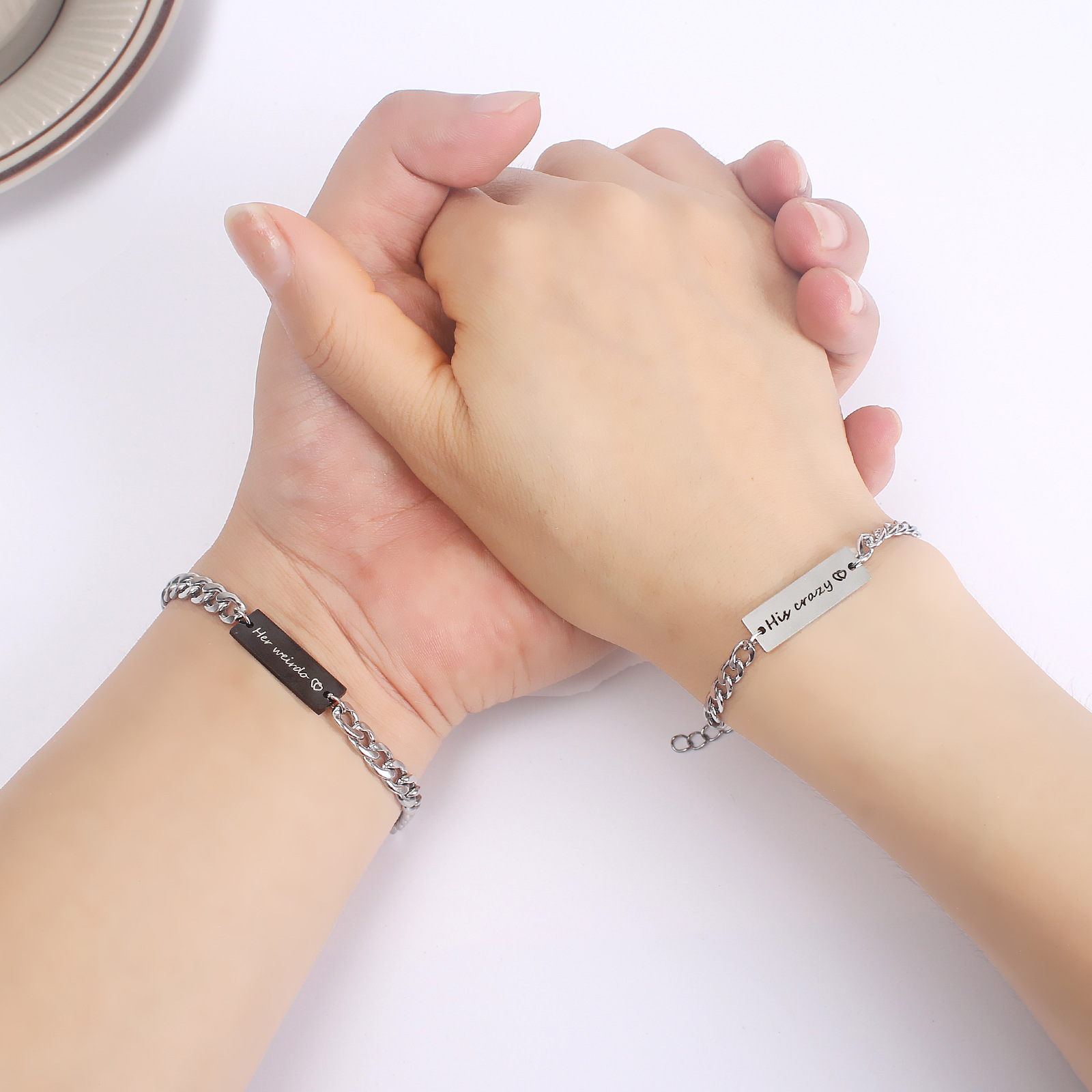 Simple Style Letter Stainless Steel Nylon Handmade Couple Bracelets display picture 10