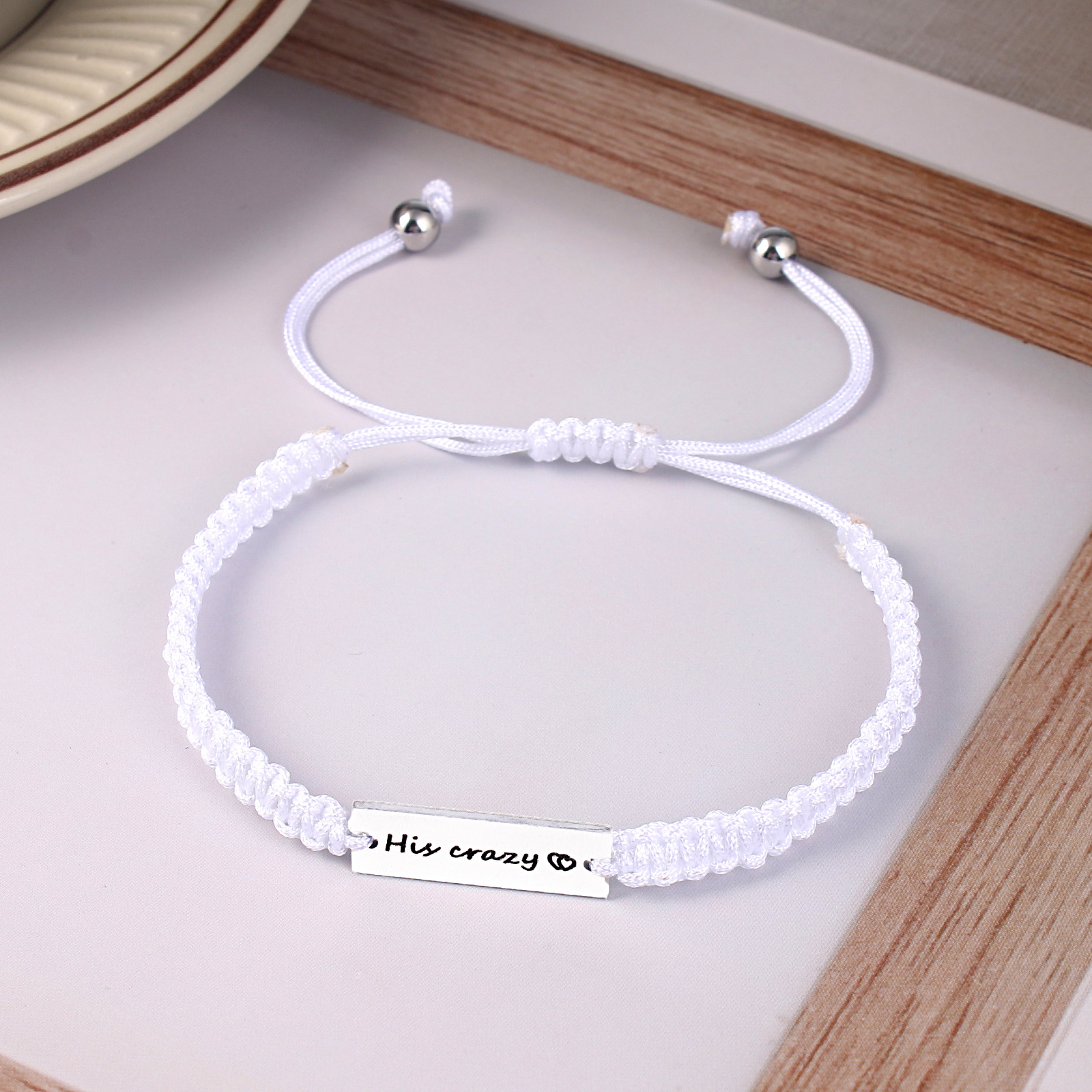 Simple Style Letter Stainless Steel Nylon Handmade Couple Bracelets display picture 12