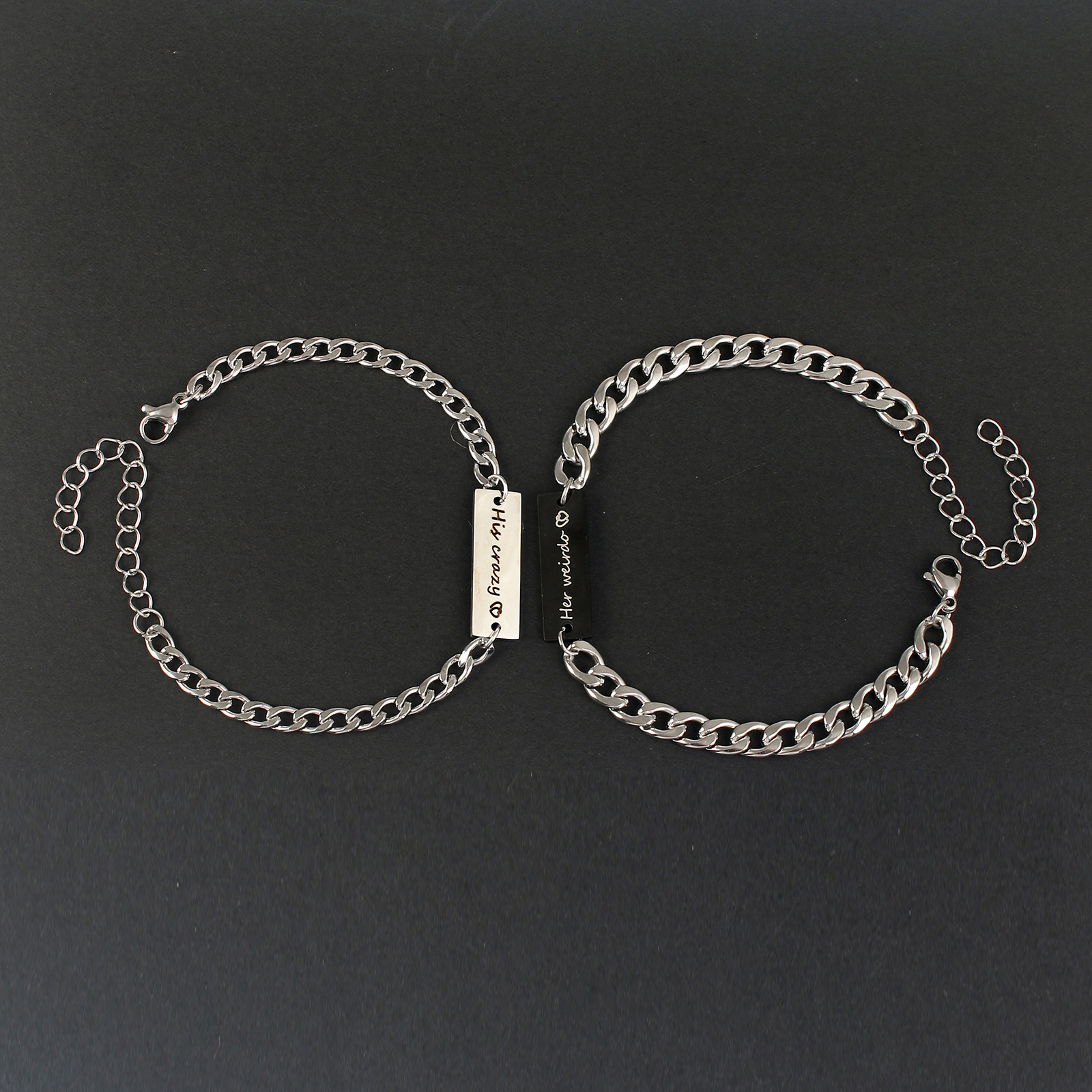 Style Simple Lettre Acier Inoxydable Nylon Fait Main Coupler Bracelets display picture 15