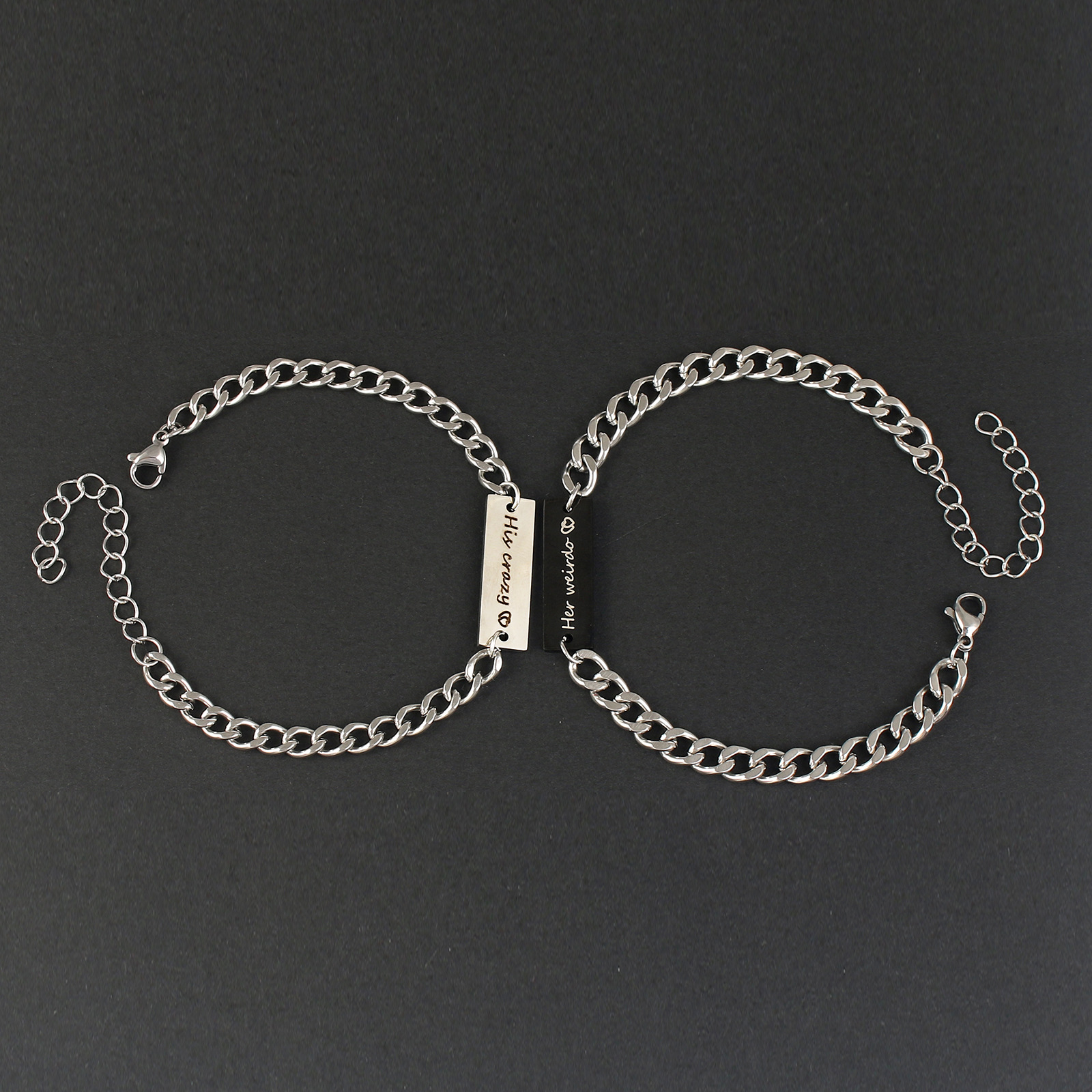 Style Simple Lettre Acier Inoxydable Nylon Fait Main Coupler Bracelets display picture 16