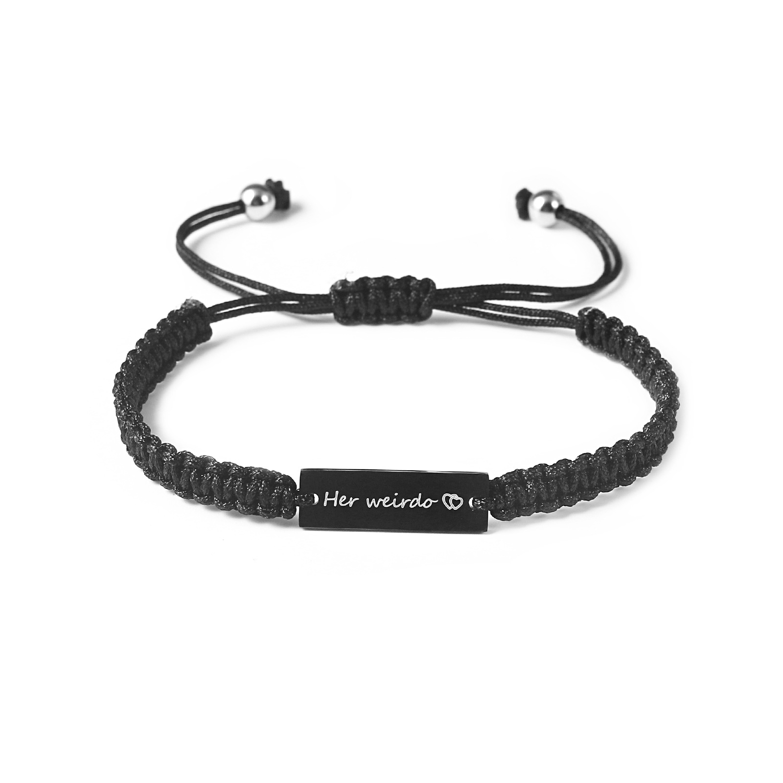 Simple Style Letter Stainless Steel Nylon Handmade Couple Bracelets display picture 17