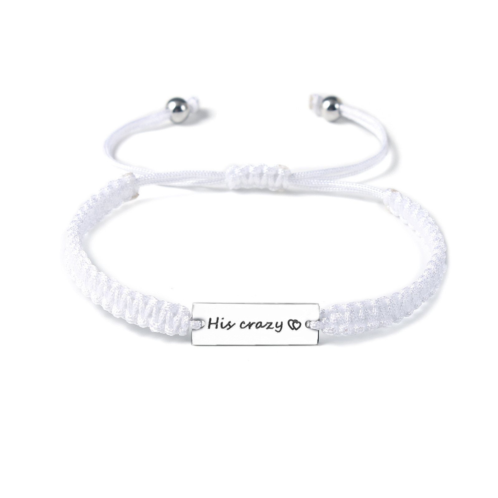 Style Simple Lettre Acier Inoxydable Nylon Fait Main Coupler Bracelets display picture 18