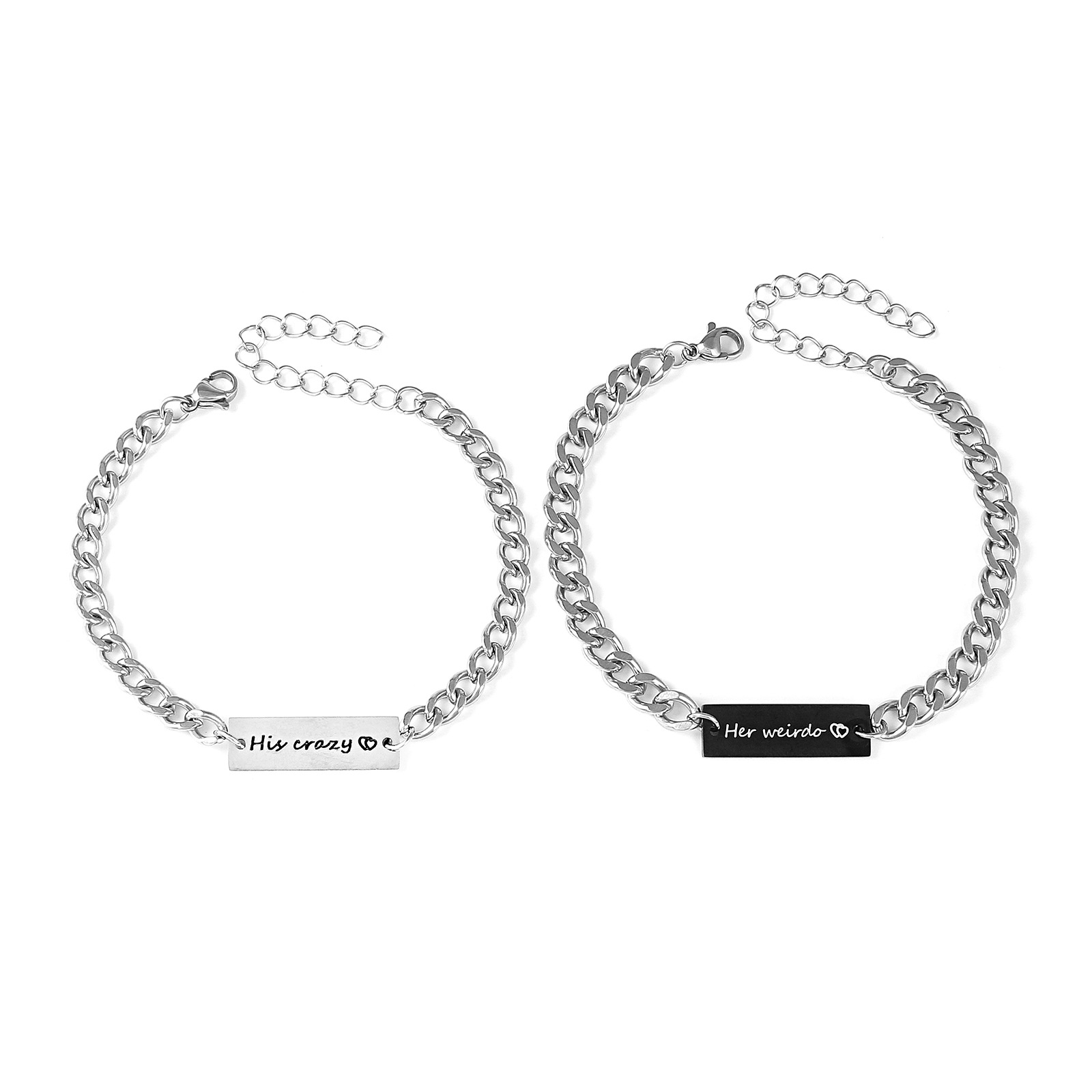 Style Simple Lettre Acier Inoxydable Nylon Fait Main Coupler Bracelets display picture 19