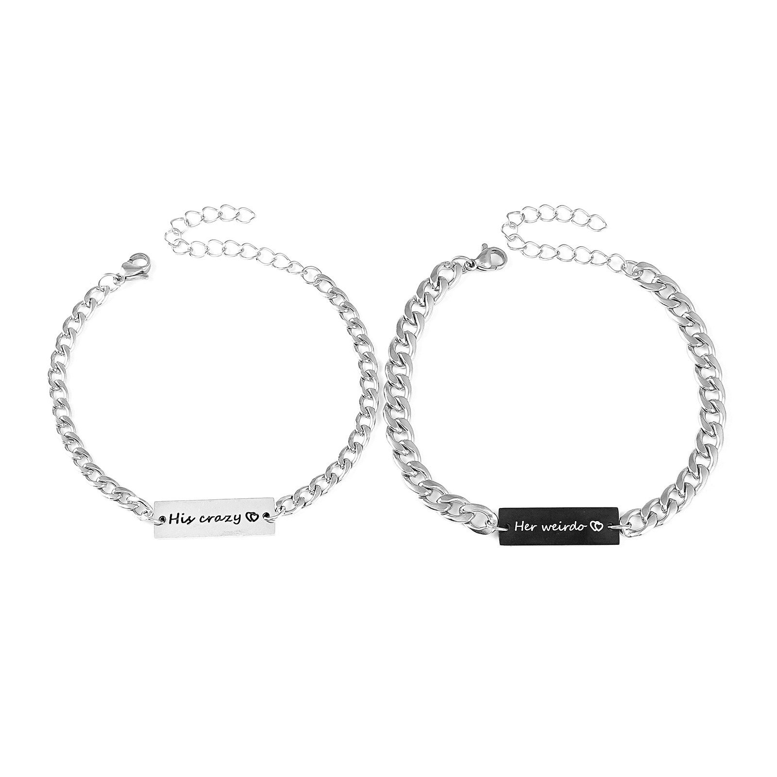 Simple Style Letter Stainless Steel Nylon Handmade Couple Bracelets display picture 20