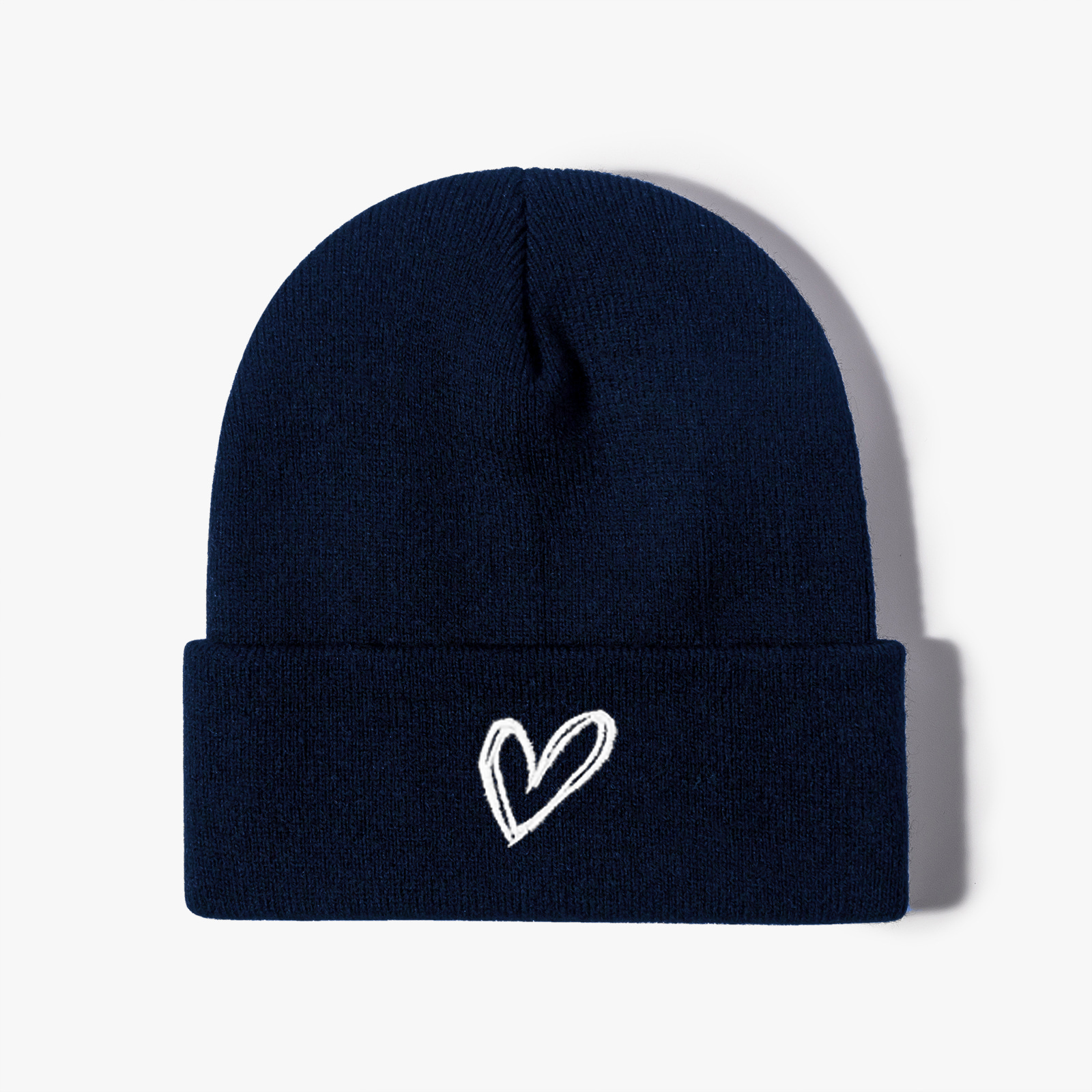 Unisex Casual Simple Style Heart Shape Embroidery Eaveless Beanie Hat display picture 5