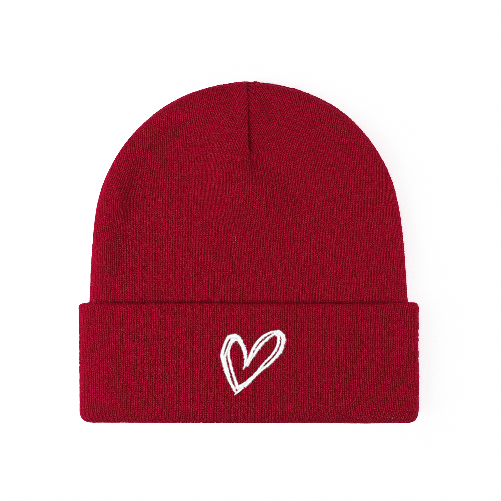 Unisex Casual Simple Style Heart Shape Embroidery Eaveless Beanie Hat display picture 6