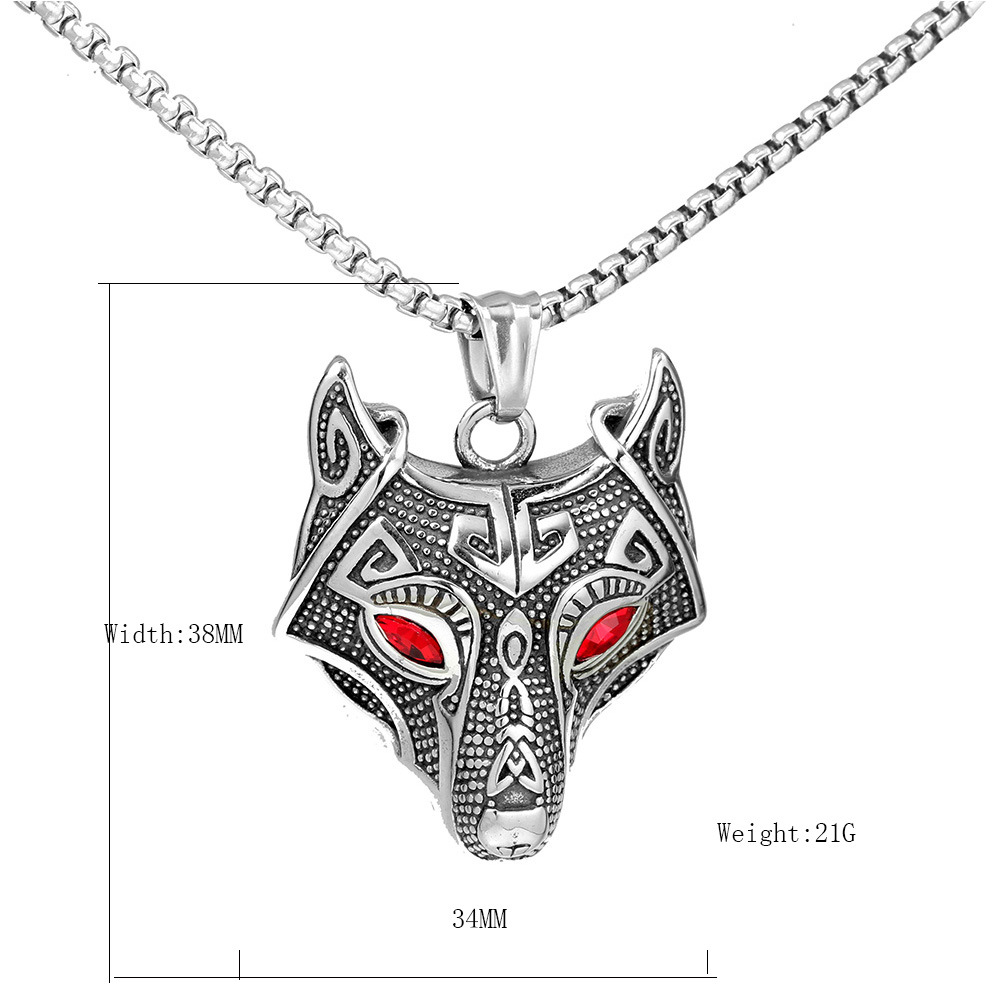 Hip Hop Loup Acier Inoxydable Strass Hommes Pendentif display picture 1