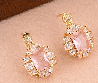 Lady Sweet Square Copper Plating Inlay Zircon Gold Plated Rings Earrings Necklace display picture 2