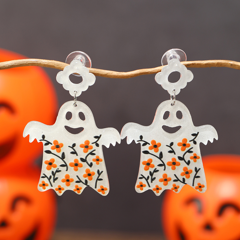 1 Pair Exaggerated Funny Ghost Arylic Drop Earrings display picture 7