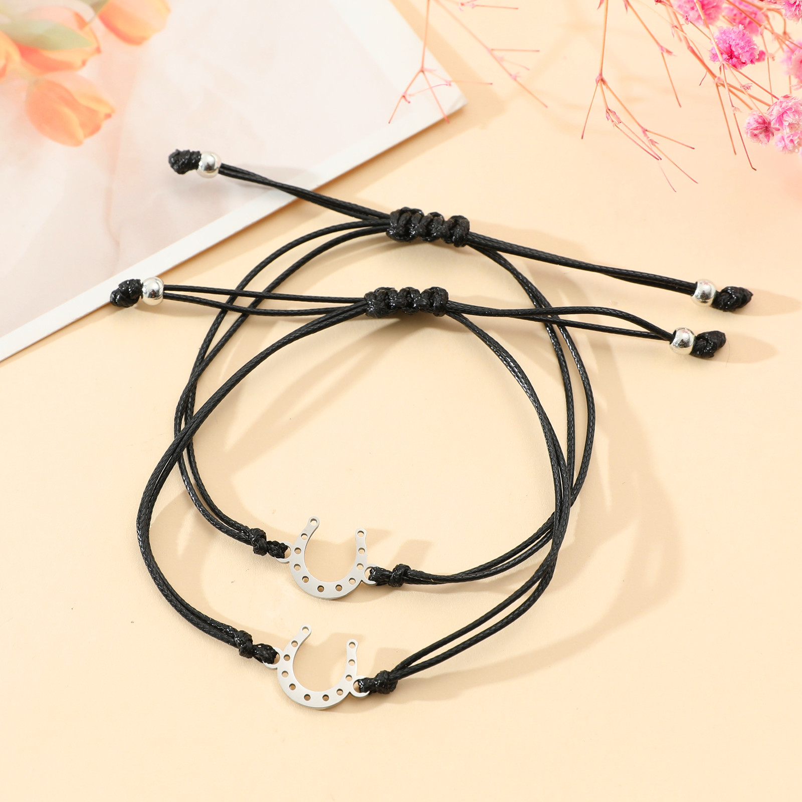 Retro Animal Stainless Steel Cotton Blend Handmade Braid Hollow Out Unisex Bracelets display picture 2