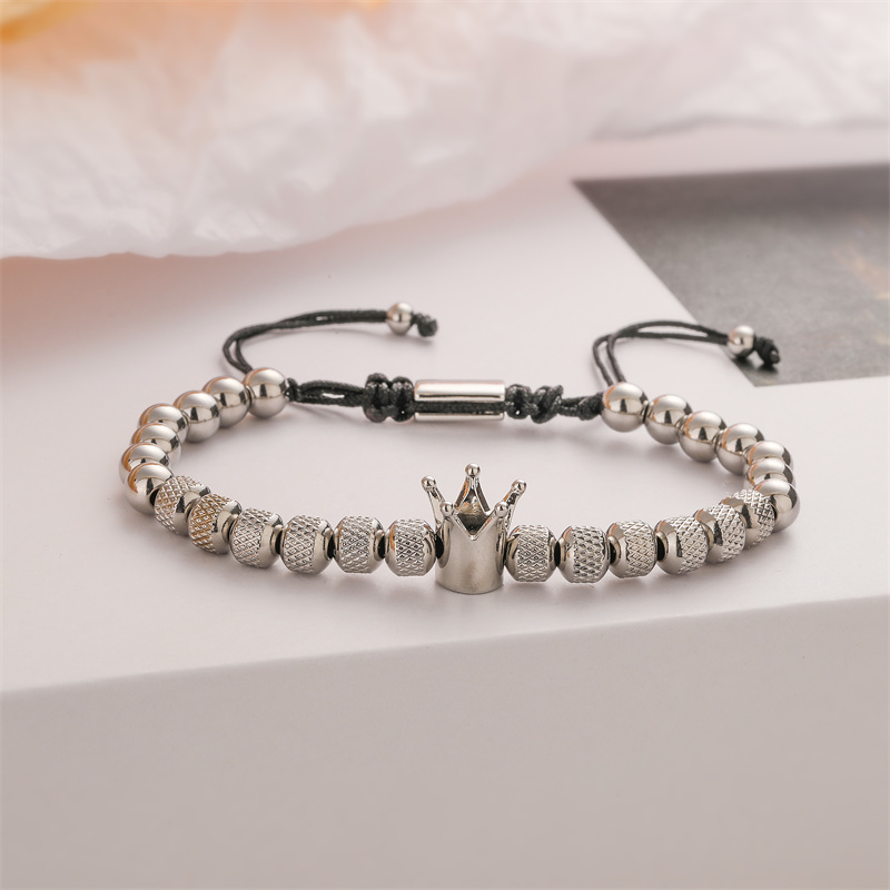 Ig Style Simple Style Round Crown Copper Beaded Inlay Zircon Bracelets display picture 2