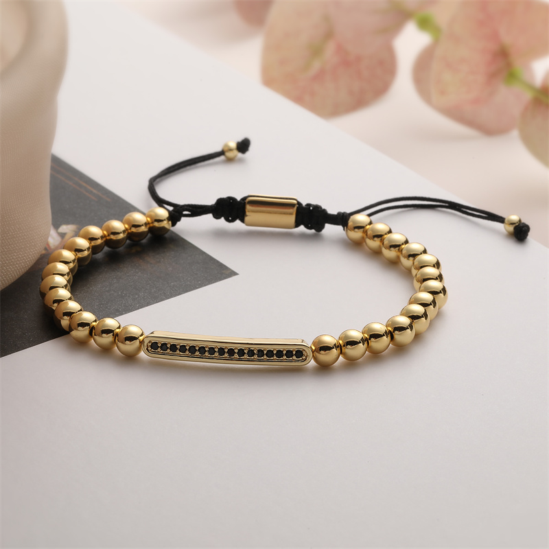 Ig Style Simple Style Round Crown Copper Beaded Inlay Zircon Bracelets display picture 1