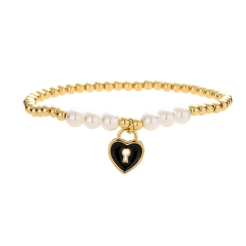 Ig Style Simple Style Letter Heart Shape Copper Beaded Inlay Zircon Bracelets display picture 9