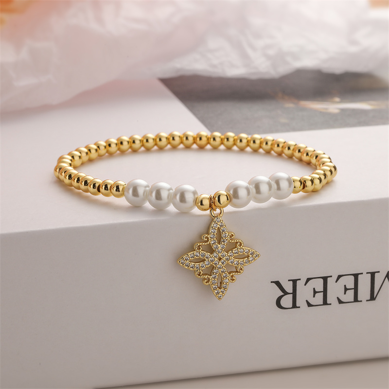 Casual Simple Style Argyle Dragonfly Butterfly Copper Beaded Inlay Zircon Bracelets display picture 2