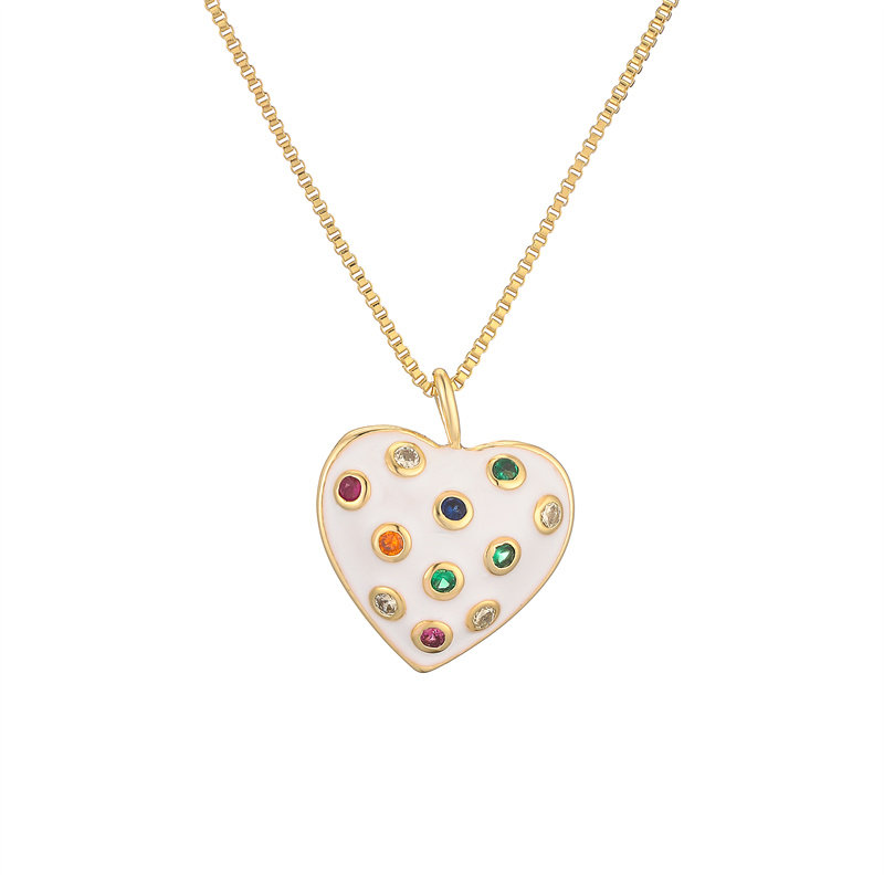 Ig Style Simple Style Heart Shape Copper Gold Plated Zircon Pendant Necklace In Bulk display picture 10