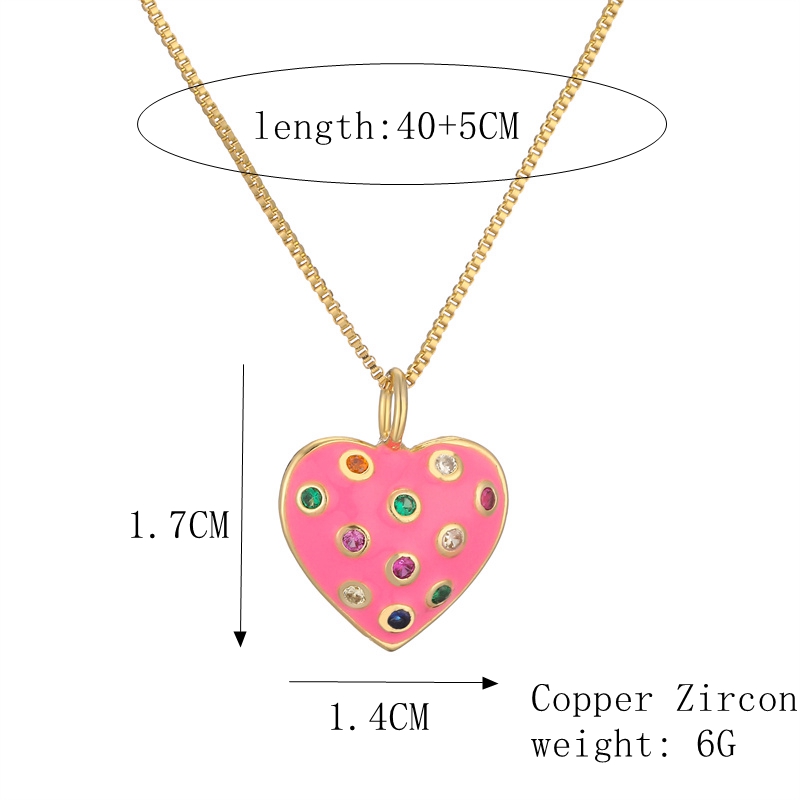Ig Style Simple Style Heart Shape Copper Gold Plated Zircon Pendant Necklace In Bulk display picture 1