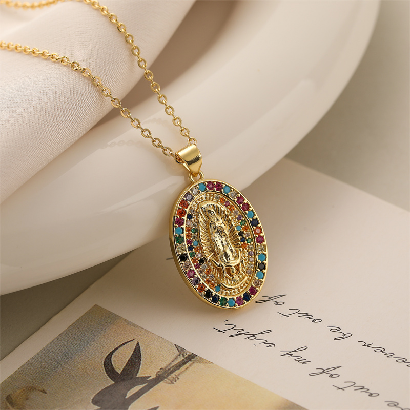 Ig Style Simple Style Cross Copper Plating Inlay Zircon Gold Plated Pendant Necklace display picture 3
