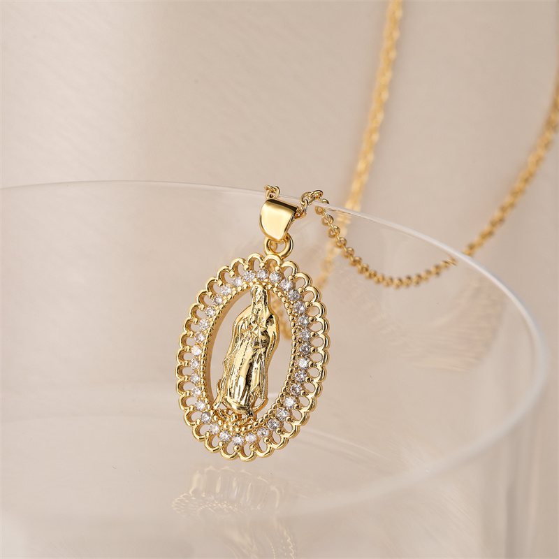 Ig Style Simple Style Cross Copper Plating Inlay Zircon Gold Plated Pendant Necklace display picture 4
