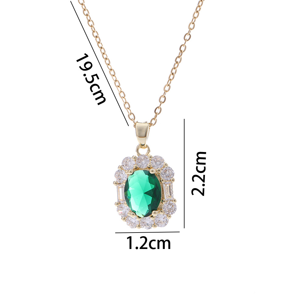 Elegant Sweet Geometric Copper Zircon Earrings Necklace In Bulk display picture 10