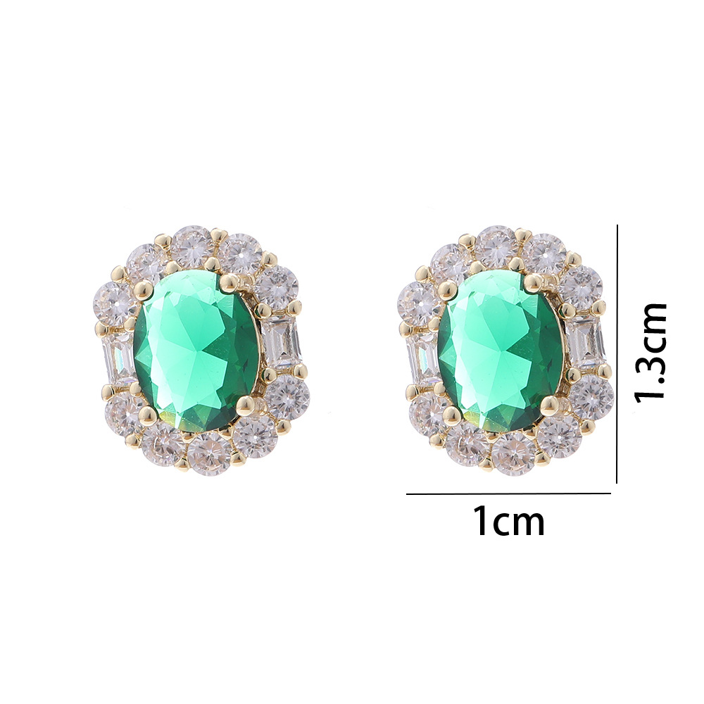 Elegant Sweet Geometric Copper Zircon Earrings Necklace In Bulk display picture 11