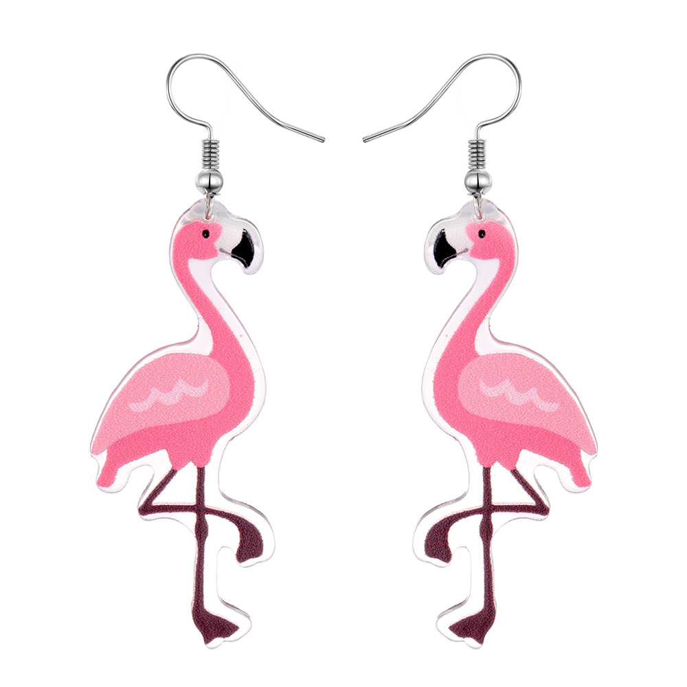 Wholesale Jewelry Cute Simple Style Flamingo Arylic Drop Earrings display picture 1