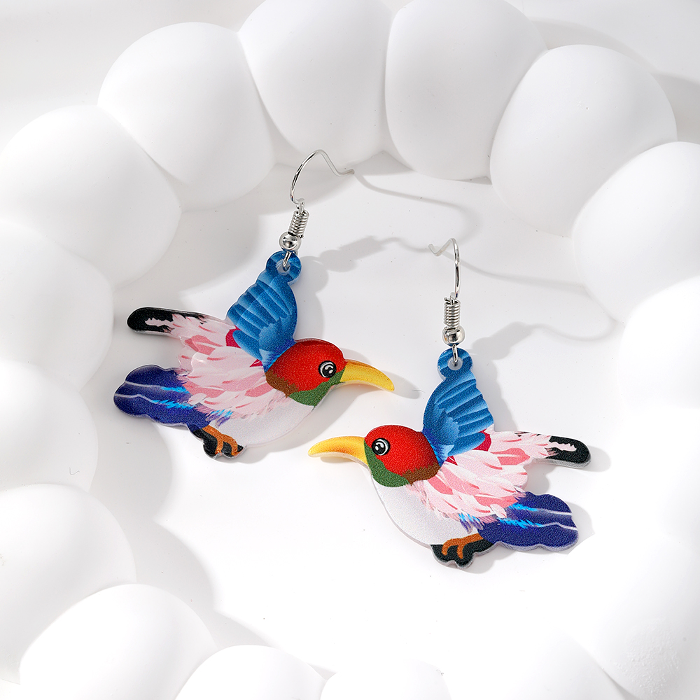 Wholesale Jewelry Cute Simple Style Flamingo Arylic Drop Earrings display picture 5