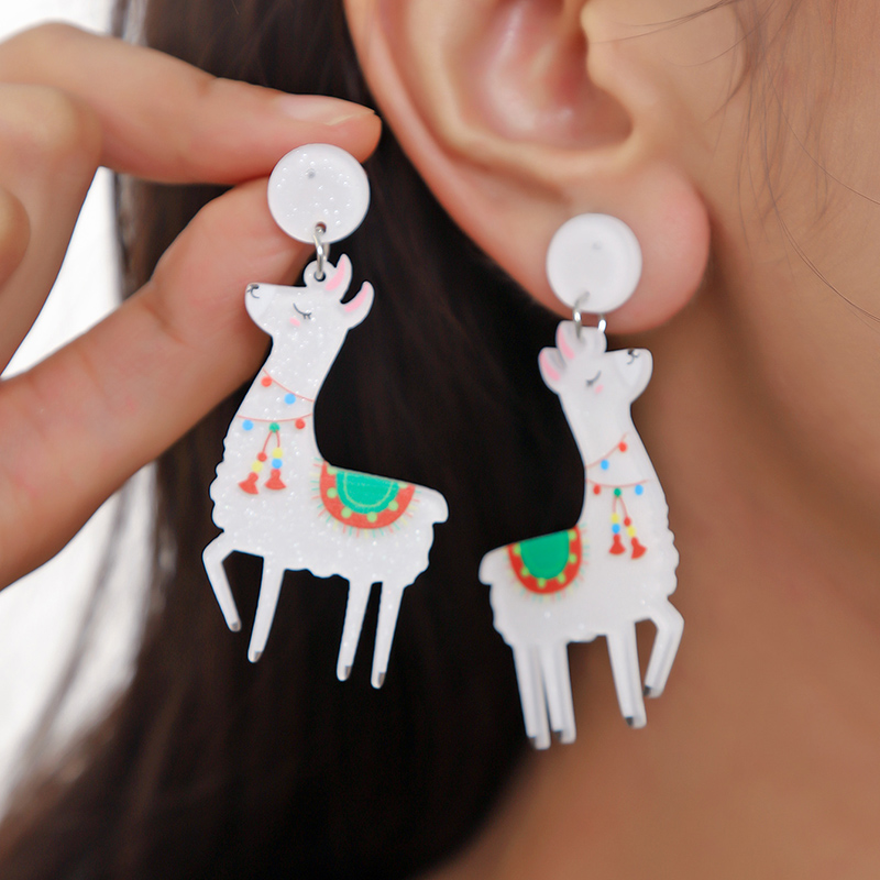 1 Pair Cute Animal Painted Arylic Drop Earrings display picture 9