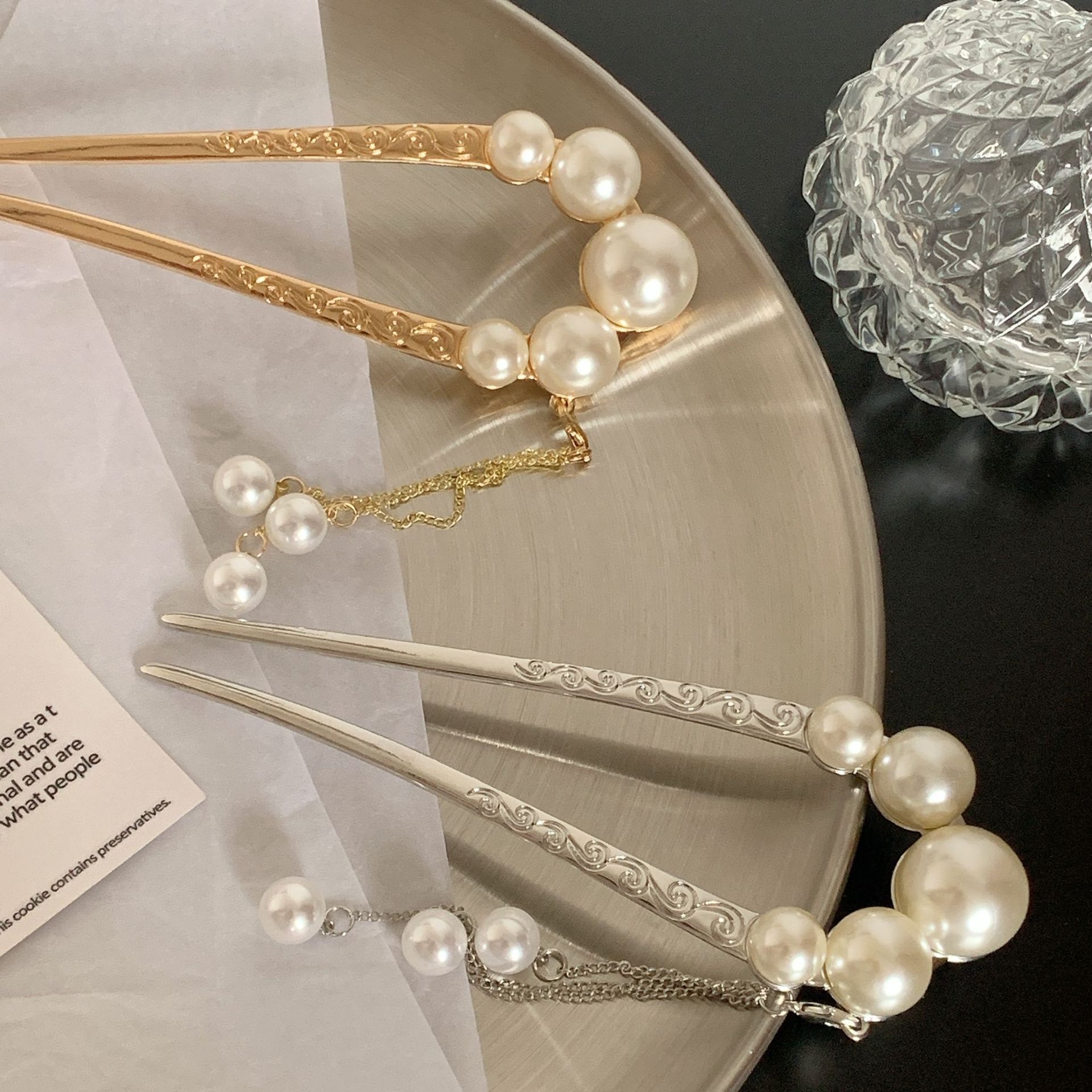 Elegant Classical Geometric Imitation Pearl Alloy Plating Hairpin display picture 8