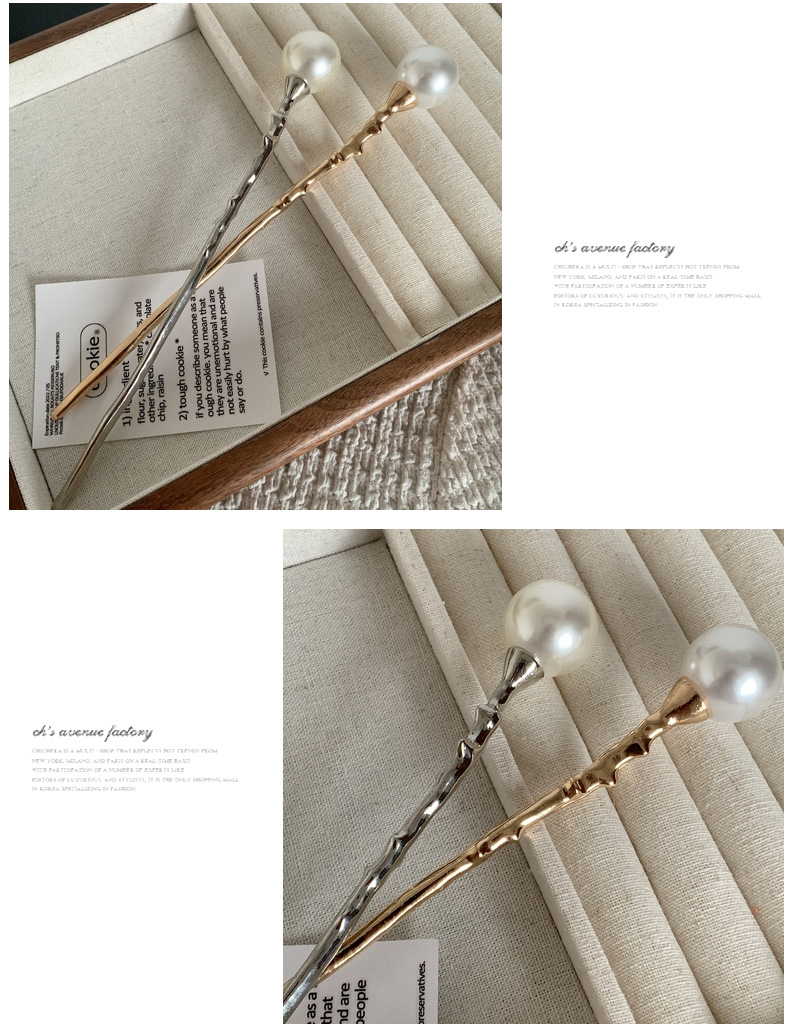 Elegant Lady Geometric Imitation Pearl Alloy Plating Hairpin display picture 1