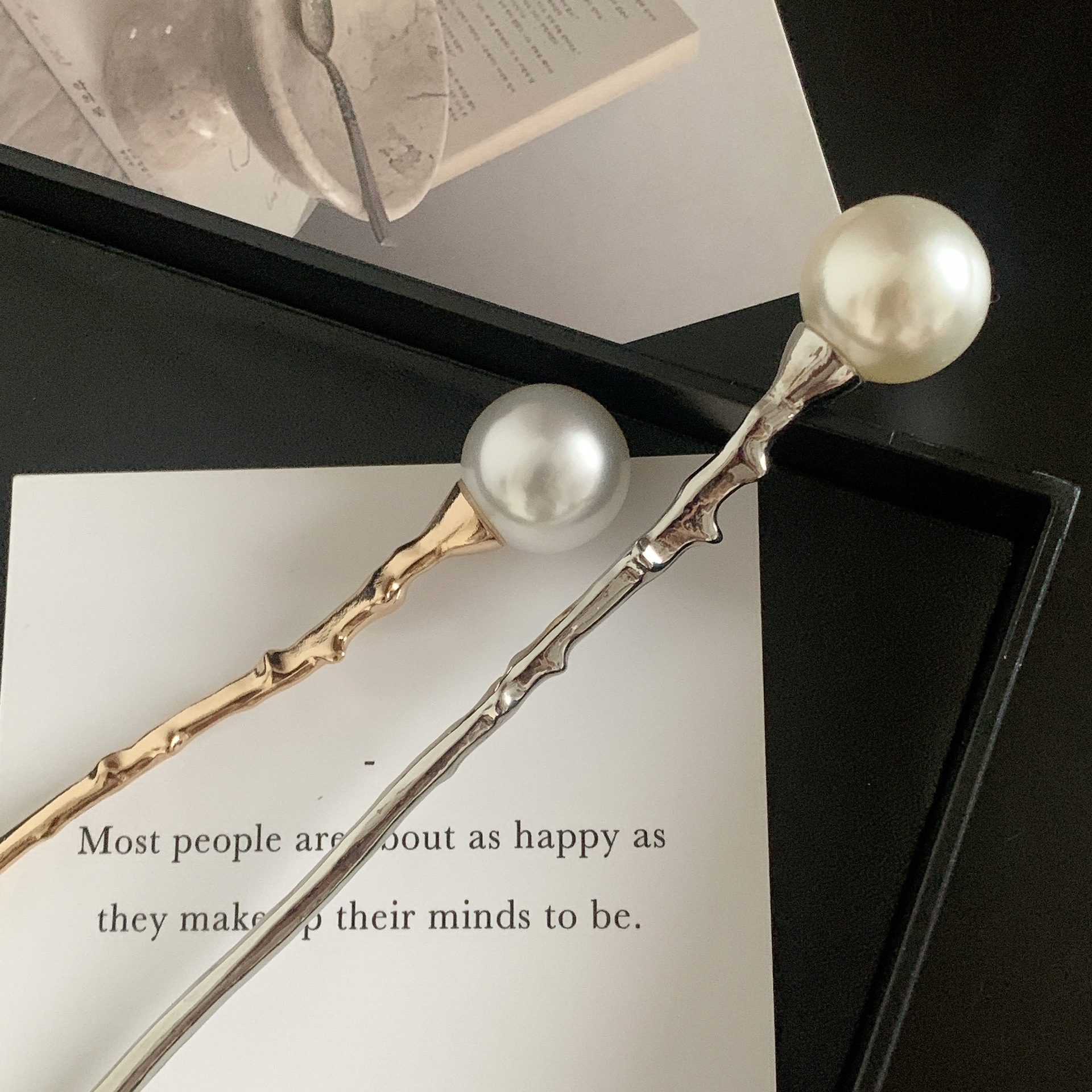 Elegant Lady Geometric Imitation Pearl Alloy Plating Hairpin display picture 7