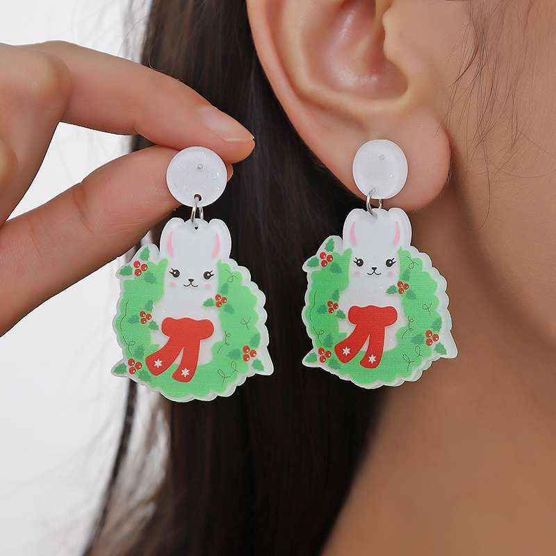 1 Pair Cute Animal Painted Arylic Drop Earrings display picture 18