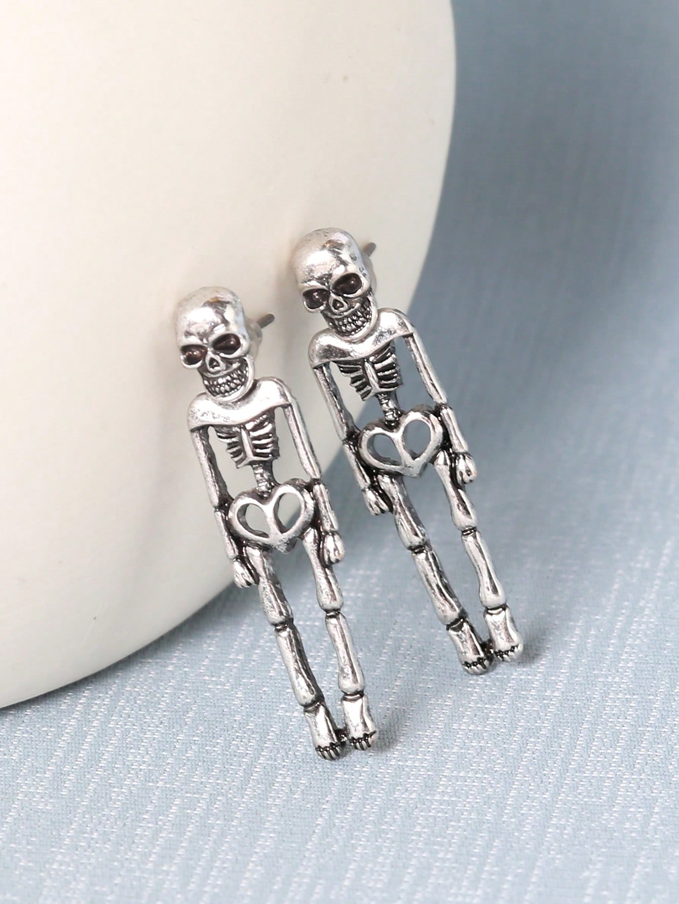 1 Pair Retro Cool Style Skull Copper Alloy Earrings display picture 2