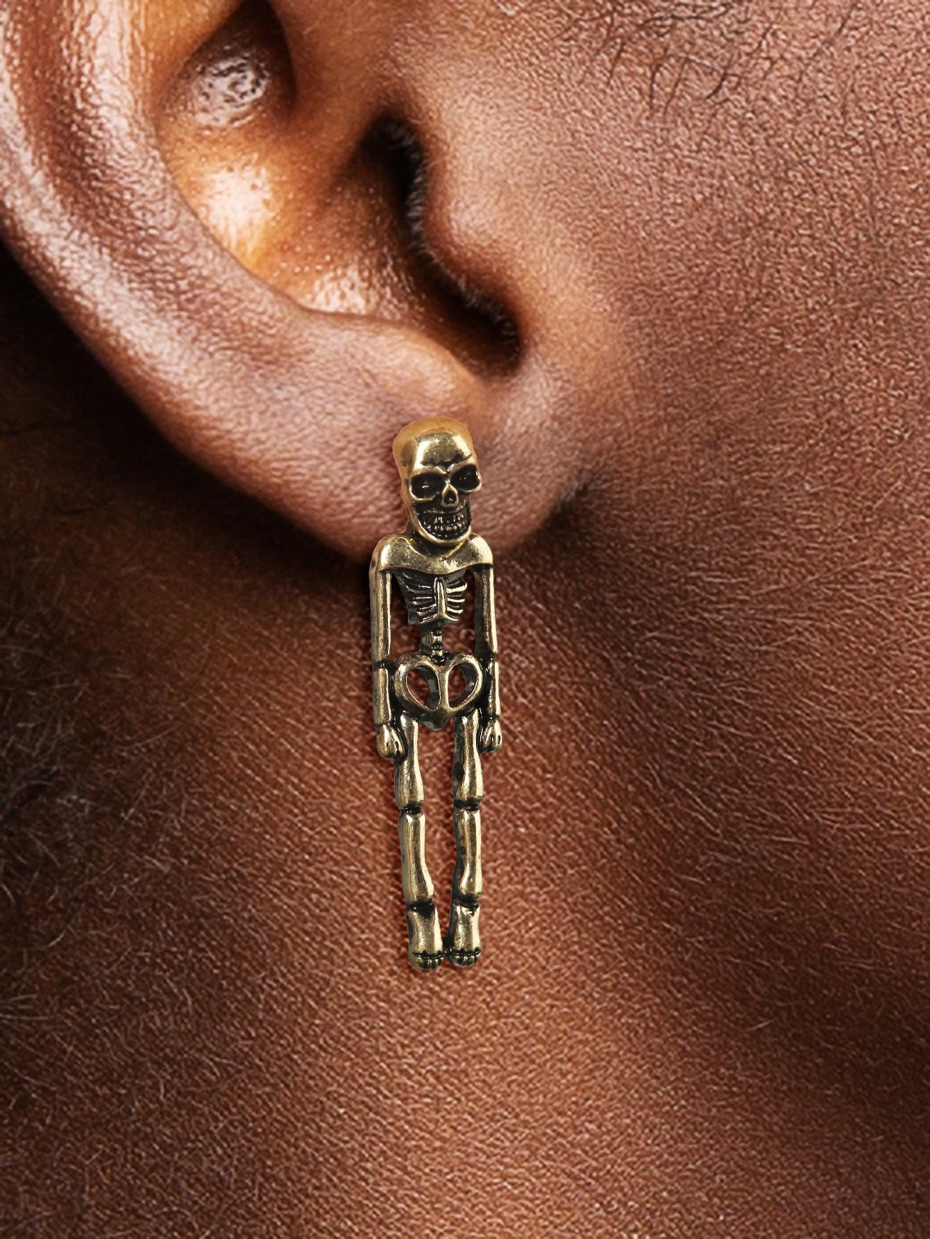 1 Pair Retro Cool Style Skull Copper Alloy Earrings display picture 8