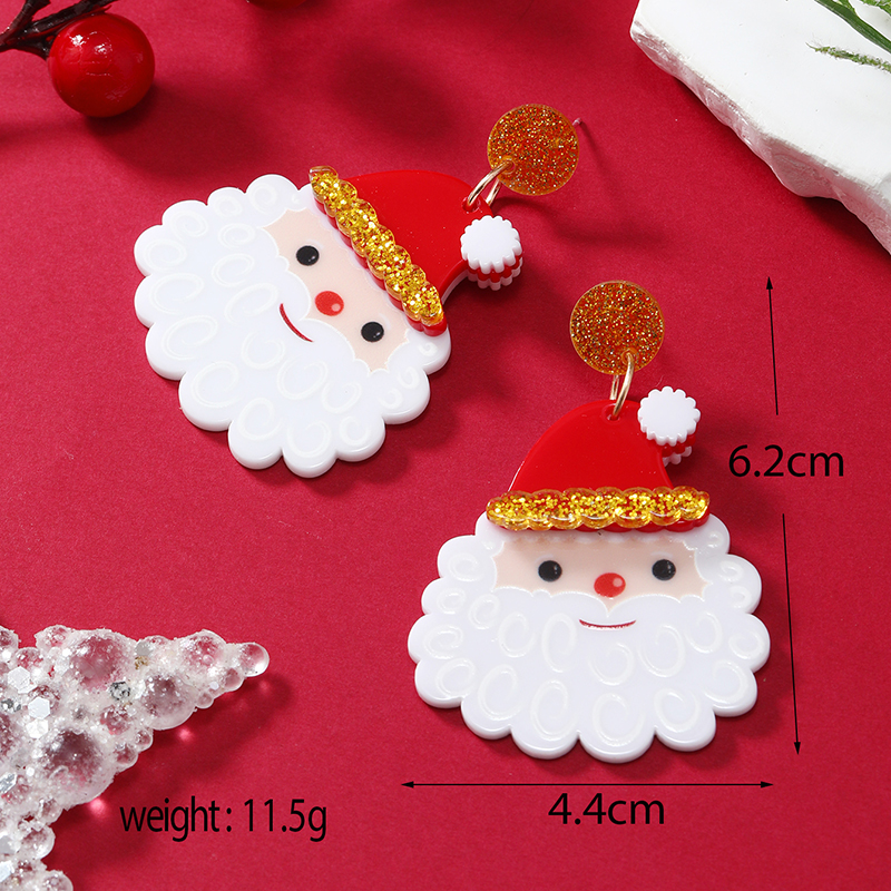 Wholesale Jewelry Cartoon Style Snowman Arylic Painted Drop Earrings display picture 18