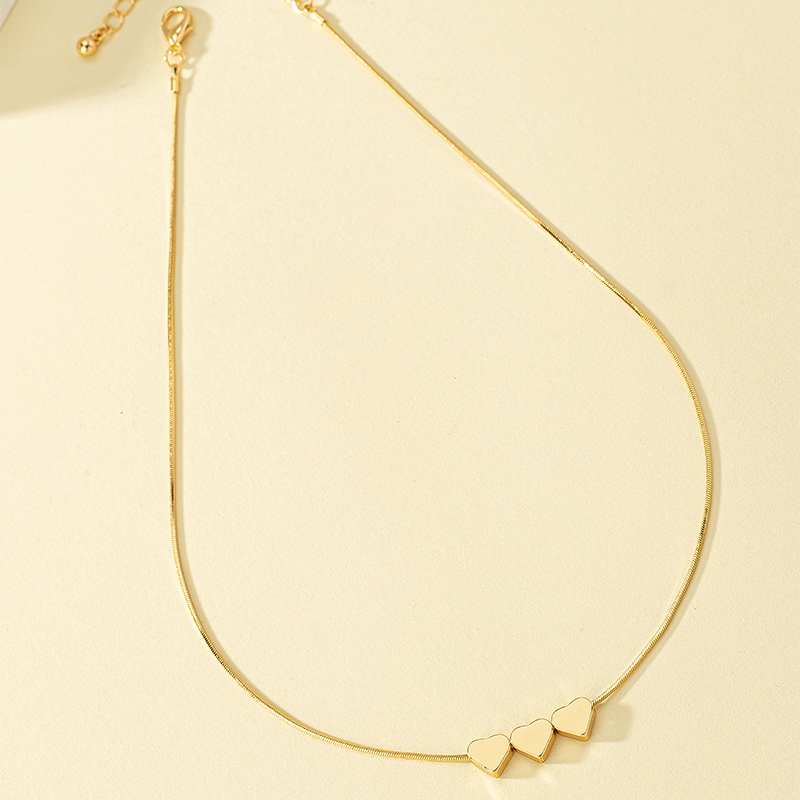 Einfacher Stil Pendeln Herzform Legierung Überzug 14 Karat Vergoldet Frau Halskette display picture 4