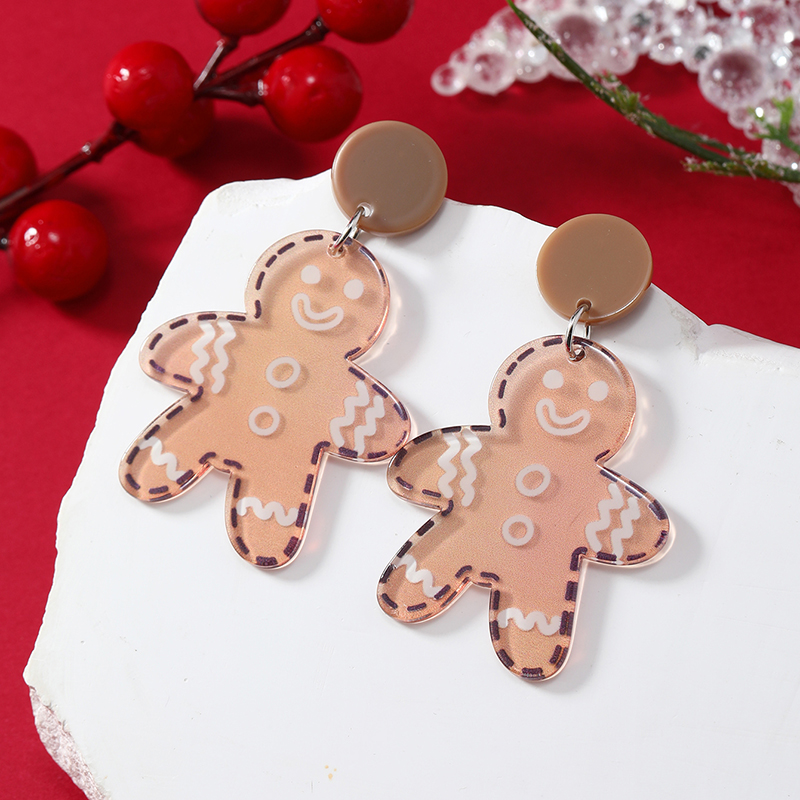 Wholesale Jewelry Cartoon Style Snowman Arylic Painted Drop Earrings display picture 1