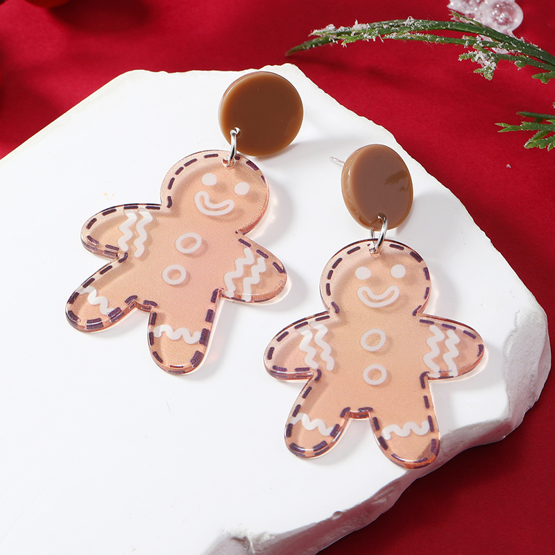 Wholesale Jewelry Cartoon Style Snowman Arylic Painted Drop Earrings display picture 5