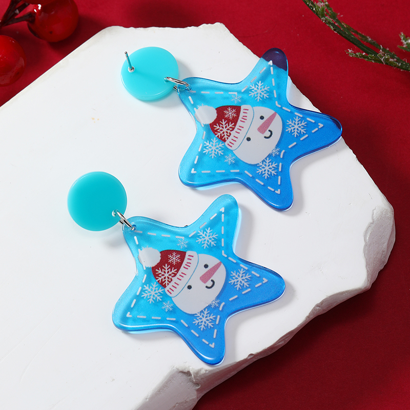 Wholesale Jewelry Cartoon Style Snowman Arylic Painted Drop Earrings display picture 10