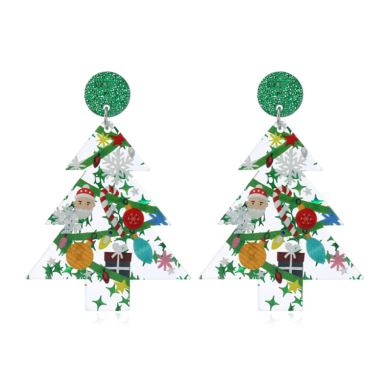 Wholesale Jewelry Cartoon Style Snowman Arylic Painted Drop Earrings display picture 13